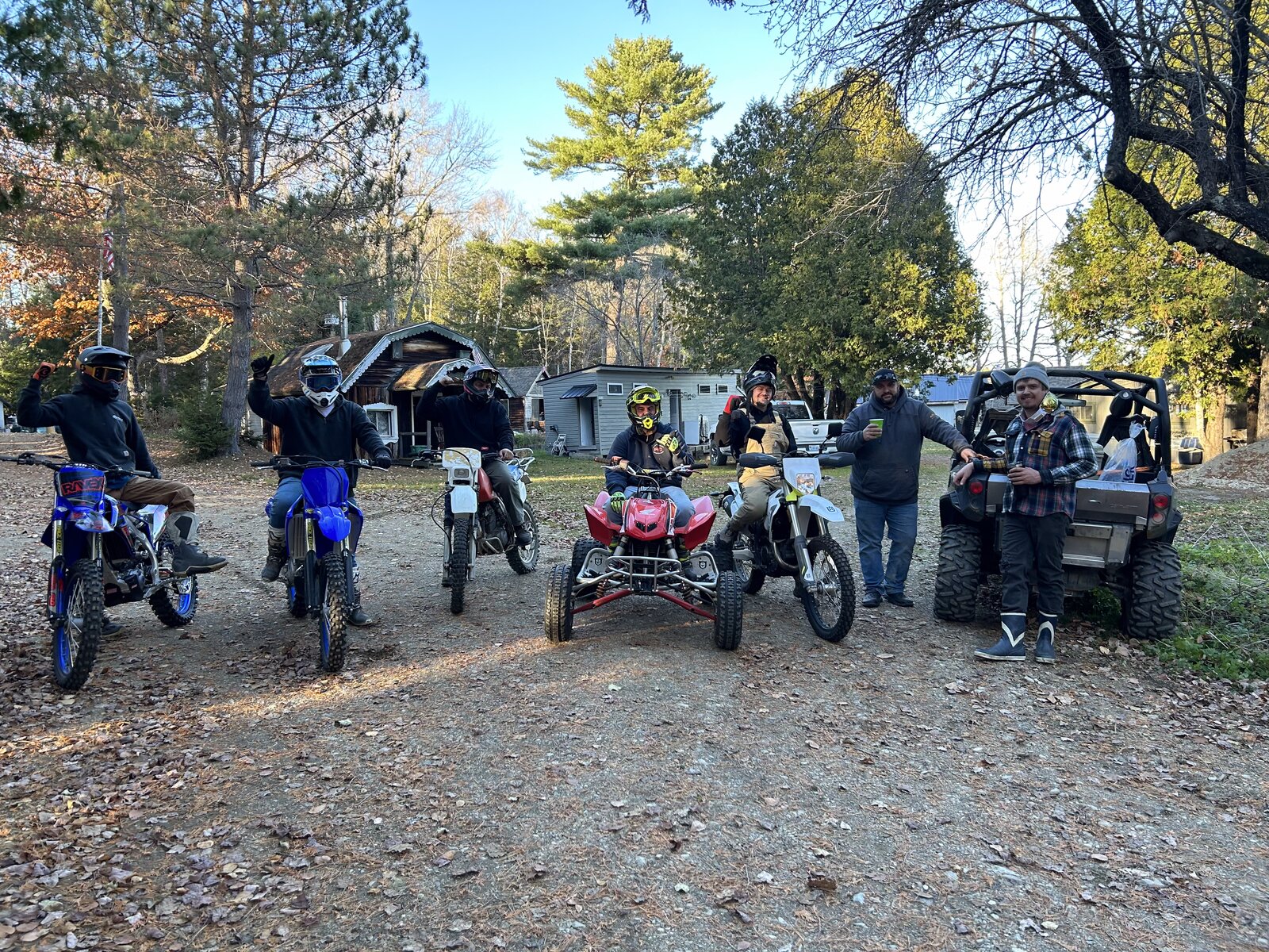 ATV and dirt bike crew at Molunkus Lake Sporting Camps