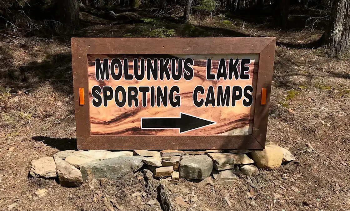Molunkus Lake Sporting Camps road sign